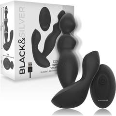 Black&Silver Cora Plug Anal Silicona Control Remoto 1ud
