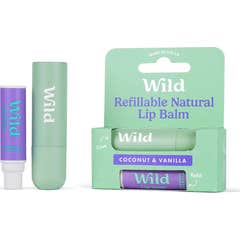 Wild Bálsamo Labial Natural Caja y Recarga Coco y Vainilla 4.5g
