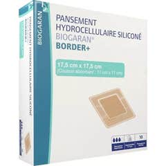 Biogaran Border+ Opatrunek hydrożelowy silikonowy 17,5x17,5 cm 10 szt.
