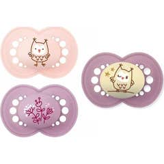 MAM Set Rosa Chupetes Day & Night +6 m Pack Triple