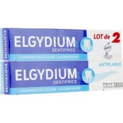 Set dentifricio dentifricio anti-placca Elgydium di 2 tubi da 75 Ml