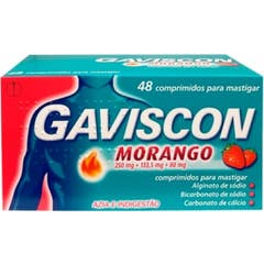 Gaviscon Morango 250mg + 133.5mg + 80mg 48comp