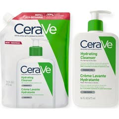 Cerave Crema Limpiadora Hidratante 473 ml + Recargo 473 ml