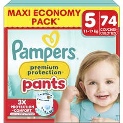 Pampers Premium Protection Pants Pañales Talla 5 11-17 kg 74 uds