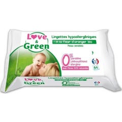 Love & Green - Orangenblüten Hypoallergene Tücher 64 Tücher