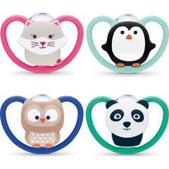 Nuk Space Silicone Fopspenen 6-18M 1pc