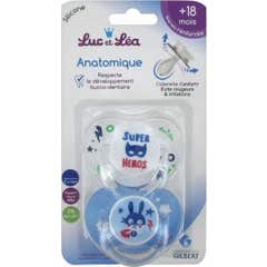 Luc et Léa Chupetes Simétricos Super Hero +18 Meses 2 uds