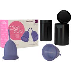 Claripharm Claricup Claricup Duopack Antimicrobial Menstrual Cup Size 1 Disinfection Box