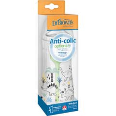 Dr Brown's Biberón Anticólico Boca Ancha Dinosaurios 270ml