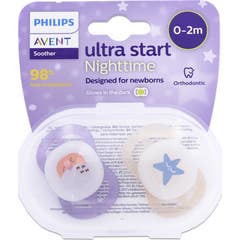 Philips Avent Ultra Start Nighttime Chupete Scf075/09 2 uds