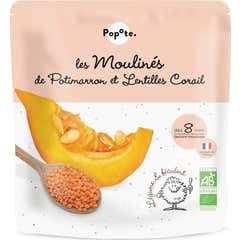 Popote Puré de Calabaza y Lentejas Coralinas +8M Bio 180 g