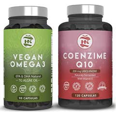 HN Pack Vegan Omega 3 90 caps + Coenzima Q10 120 caps