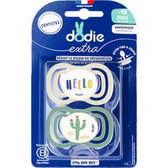 Dodie Extra Chupete Anatómico +18M F6 Verde 2 uds
