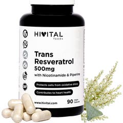HIVITAL Trans-Resveratrol 500 mg con Nicotinamida y Piperina 90 cáps