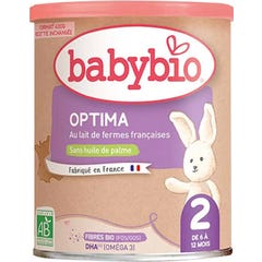 BabyBio Optima 2 con Fibras 6-12 Meses 400 g