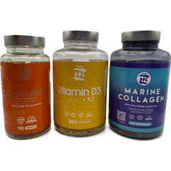 HN Pack Vitamina D3 365 caps + Colageno 120 caps + Cúrcuma 90 caps
