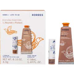 Korres Gaveæske Hænder Mandler 50 ml + Læbepomade 4.5 g