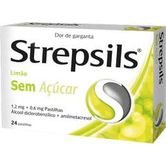 Strepsils Limão Sem Açúcar 1.2mg + 0.6mg 24 Pastilhas