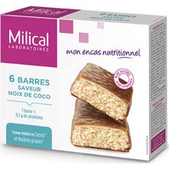 Milical Nutrition Hiperproteinated Chocolate Coconut Slimming Bars 6 sztuk Milical Nutrition Hiperproteinated Chocolate Coconut Slimming Bars 6 sztuk