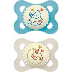 Mam Chupete Silicona Original Pure Night Azul 2 uds