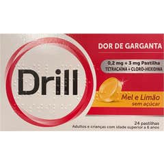 Drill Mel e Limão Sem Açúcar 0.2mg + 3mg 24 Pastilhas