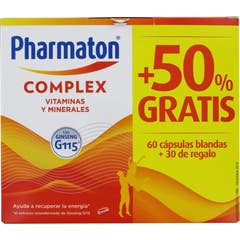 Pharmaton Complexe Caps 60 + 30 Capsules Promotiepakket voor Pharmaton Complex Caps 60 + 30 Capsules