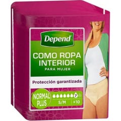 Depend Pants Normal S/M Mujer 10 Unidades