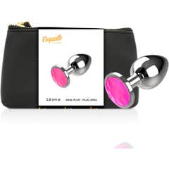 Coquette Anal Plug Metal Size S Pink Clear 2.7X 8cm 1pc