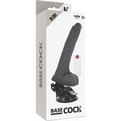 Vibratore realistico Basecock telecomando nero 19cm 1pc