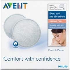 Avent Discos Absorbentes Lavables Scf155/06 6 uds