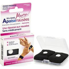Sea Band Mamá Pulsera Anti Náuseas Negro 2uds