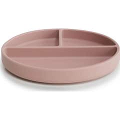 Mushie Silicone Suction Plate Blush Rosa 1ud