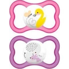 Mam Baby Chupete Air Night Silicona Rosa +6M 2 Unidades