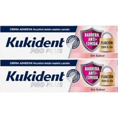 Kukident Pro Plus Barrera Anti-Comida sin Sabor 2x40gr