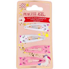 Elite Princesse Lili Animal Snap Clips Clic Clac 4619 4uds