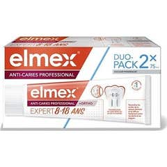 Elmex Pack Anti-Caries Professional +Ortho Expert 8-18 años 2x75ml