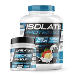 MuscleFit Pack Isolate 2kg Fresa y Plátano + Creatina 300g + Shaker