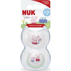 Nuk Star Peppa Pig Chupete 6-18M 2 uds