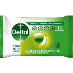 Dettol Hand and Surface Disinfecting Wipes Original 15 Units