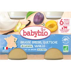 BabyBio Brassé Brebris, Questche de Lorraine et Vainille 2x130g