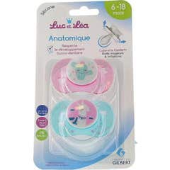 Luc et Lea Symmetrical Pacifier 6-18m Lama and Cactus 2unts