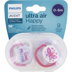 Avent Chupetes Ultra Air Happy 0-6M 2uds
