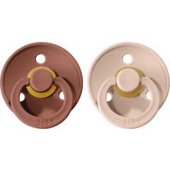 Bibs Pack Chupetas Látex 0-6m Blush e Woodchuck T1 2 Unidades