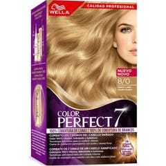 Wella Color Perfect 7 Kit 100% Cobertura de Canas 8/0 Rubio Claro