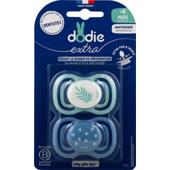 Dodie Extra Chupete Anatómico +6M F3 Fino Azul 2 uds