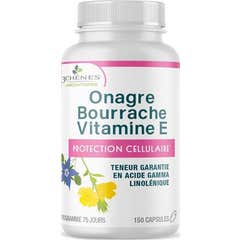 3 capsule della vitamina E 150 della borragine della borragine di enotera di Chnes ● 3 capsule