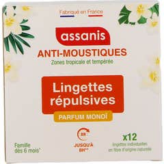 Assanis Anti Mosquitos Monoï Toallitas Repelentes 12 uds