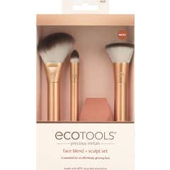 Ecotools Precious Metals Set de Brochas para Rostro 4 uds