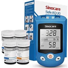 Sinocare Aq Ug Safe Kit Glucómetro + 50 Azúcar + 50 Ácido Úrico