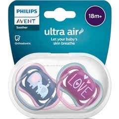 Philips Avent Ultra Air Chupete Love Elefante +18M Girl 2uds Philips Avent Ultra Air Chupete Love Elefante +18M Girl 2uds